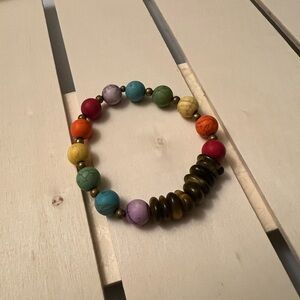 Rainbow Beaded Homemade Bracelet